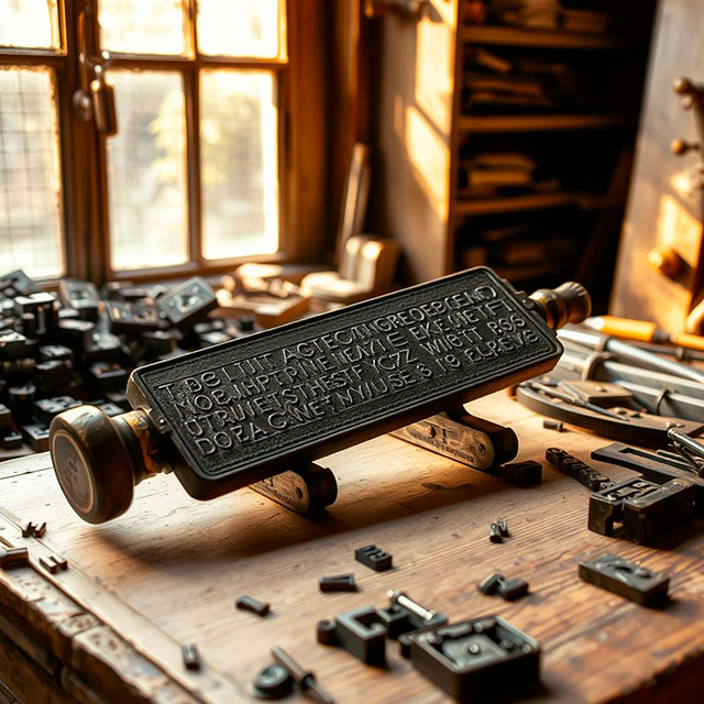 Un composteur de typographe au plomb. Composing-stick-flux-3d.jpg