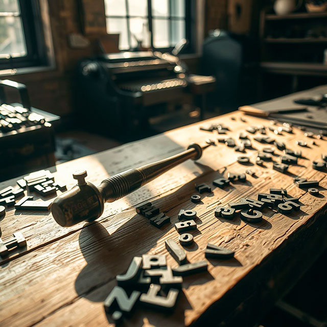 Un composteur de typographe au plomb. Composing-stick-openai-large.jpg