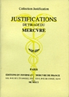 Justifications de tirage du Mercure