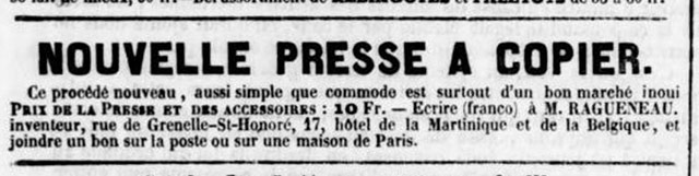 Le Commerce. 1843-05-08-LeCommerce-AnnonceRagueneau.jpg